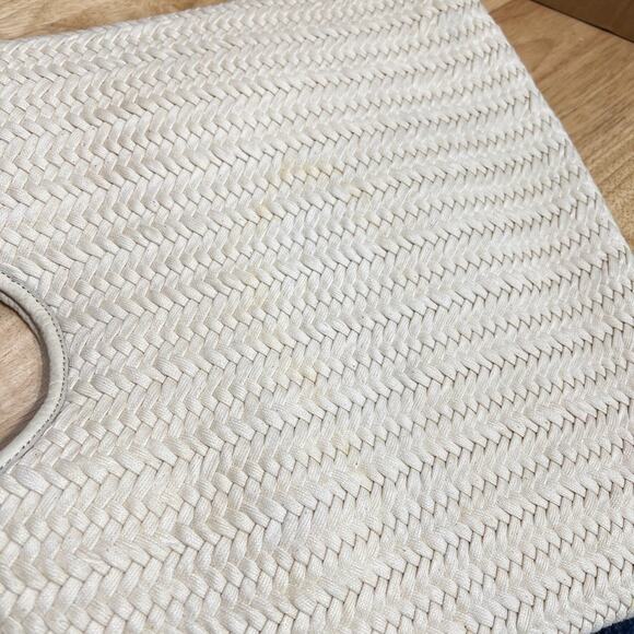 Banana Republic Handbag Woven Cotton Textile Handle Bag Resort Beach - Picture 11 of 11